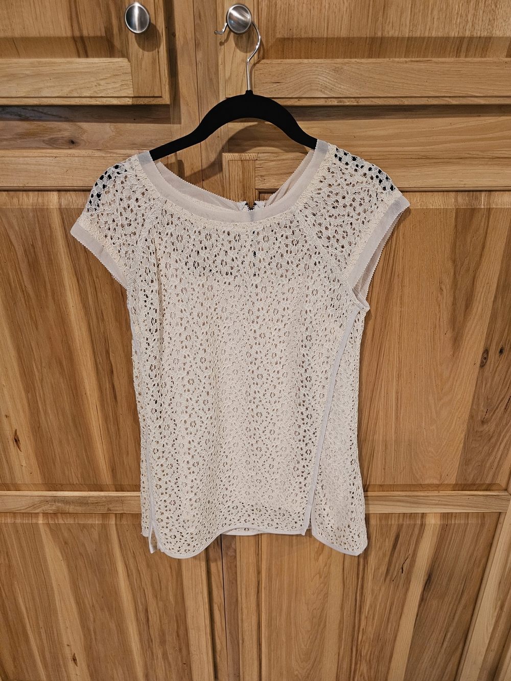 Pixley Ivory Crochet Cap-Sleeve Top